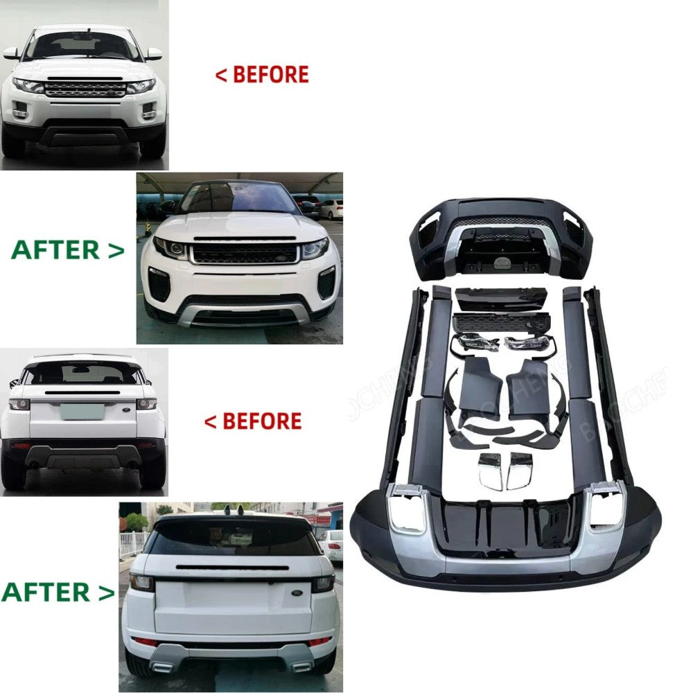 Car Craft Compatible With Range Land Rover Evoque 2010-2015 Upgrade To 2018 Dynamic Front Grill Fog Lamp Chrome Trim Kit Bodykit Bumper CC-5857 - CAR CRAFT INDIA