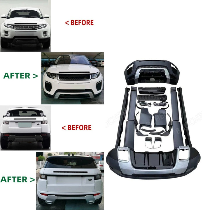 Car Craft Compatible With Range Land Rover Evoque 2010-2015 Upgrade To 2018 Dynamic Front Grill Fog Lamp Chrome Trim Kit Bodykit Bumper CC-5857 - CAR CRAFT INDIA