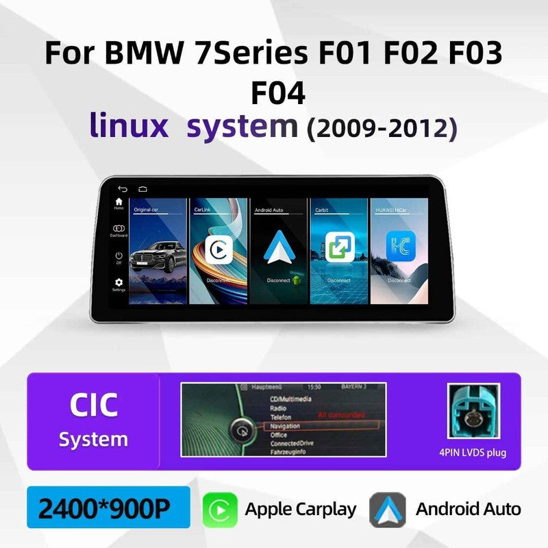 Car Craft Compatible With Bmw 7 Series F01 F02 2009-2014 Android Multimedia Infotainment Player With Wireless Carplay And Android Auto 4+64gb Gb 12.3 Inch Cic