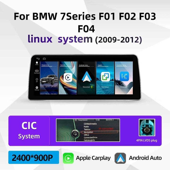 Car Craft Compatible With Bmw 7 Series F01 F02 2009-2014 Android Multimedia Infotainment Player With Wireless Carplay And Android Auto 4+64gb Gb 12.3 Inch Cic