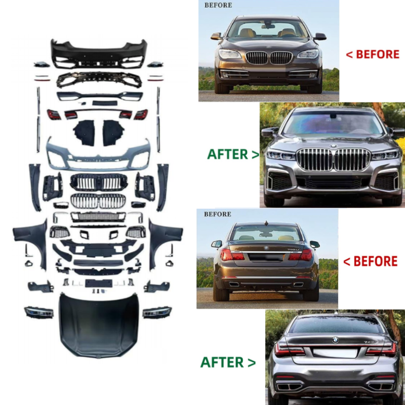 Car Craft Compatible With Bmw 7 Series F01 F02 2009-2014 Upgrade Facelift Convert To G12 Lci 2019-2024 M Sport Kit Bumper Grill Headlight Taillight Trunk Fender Spoiler Bodykit No Cut