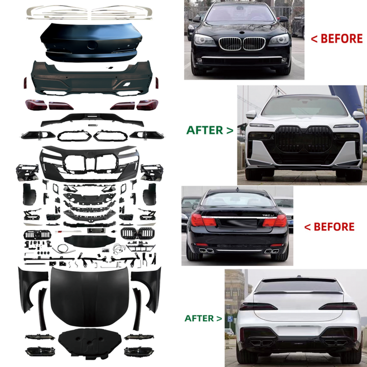 Car Craft Compatible With Bmw 7 Series F01 F02 2009-2014 Upgrade Facelift Convert To G70 Lci 2024+ M760 M Sport Kit Bumper Grill Headlight Taillight Trunk Fender Spoiler Bodykit No Cut