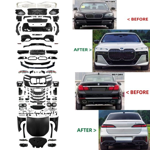 Car Craft Compatible With Bmw 7 Series F01 F02 2009-2014 Upgrade Facelift Convert To G70 2024 M760 M Sport Kit Bumper Grill Headlight Taillight Trunk Fender Spoiler Bodykit - CAR CRAFT INDIA