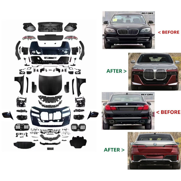 Car Craft Compatible With Bmw 7 Series F01 F02 Upgrade Facelift Convert To G70 2024+ M Sport Bumper Bodykit Bumper Headlight Taillight Hood Fender CC-6609