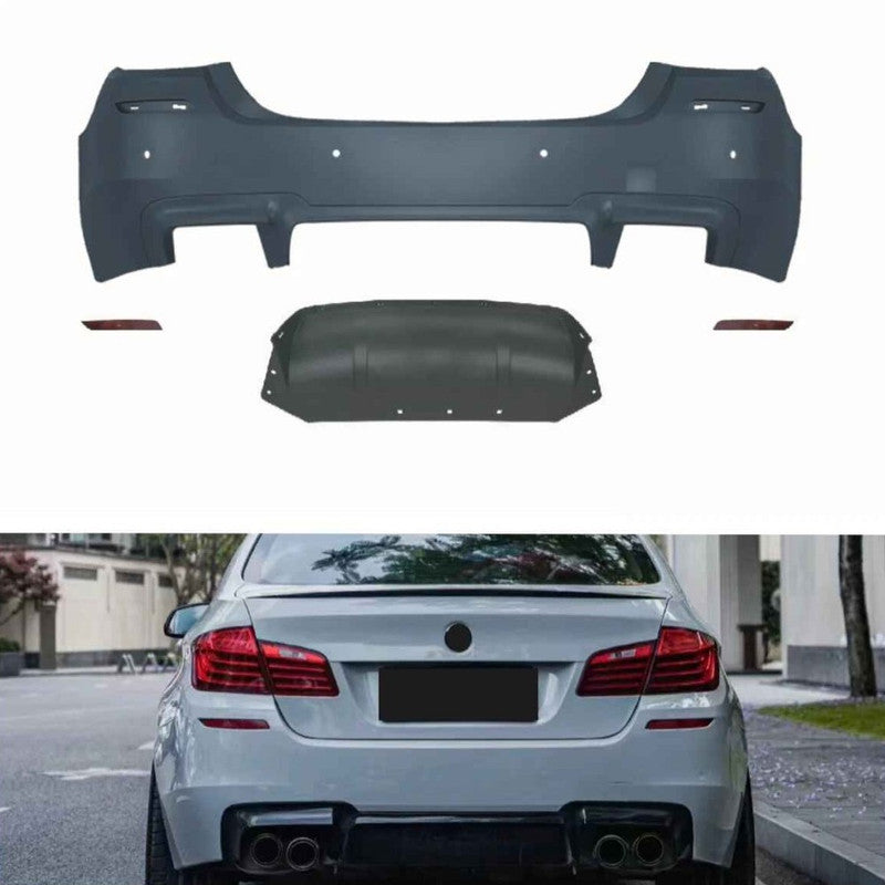 Car Craft Compatible With Bmw 5 Series F10 2010-2017 Rear Bumper Upgrade Convert To M Sport M5 Bodykit Bumper - CAR CRAFT INDIA