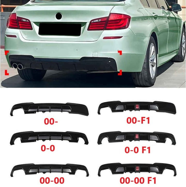 Car Craft Compatible With Bmw 5 Series F10 2010-2017 M Sport M5 Rear Bumper Lip Splitter Diffuser Skirts 00- Carbon Fiber Look Zst-1424 00-cf Carbon Fiber Look - CAR CRAFT INDIA