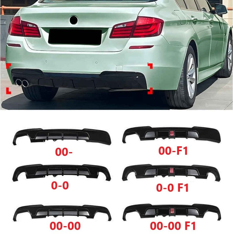 Car Craft Compatible With Bmw 5 Series F10 2010-2017 M Sport M5 Rear Bumper Lip Splitter Diffuser Skirts With F1 Led Light 00- Carbon Fiber Look Zst-1424 00-cf F1 Carbon Fiber Look - CAR CRAFT INDIA