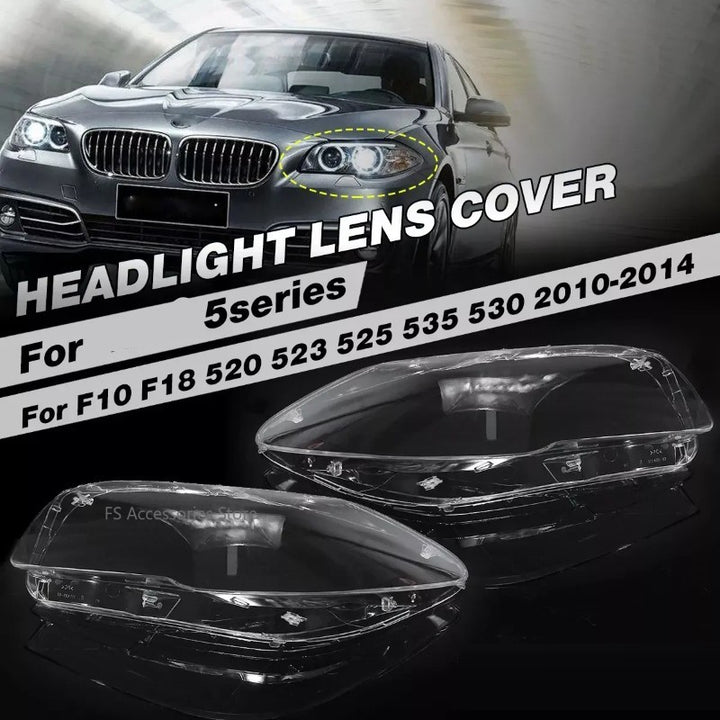 Car Craft Compatible With Bmw 5 Series F10 2010-2017 Car Front Headlights Headlamp Glass Lenses Cover Dust Shell Transparent Plexiglass Lampshade Ddz-f10/f18-l Left - CAR CRAFT INDIA