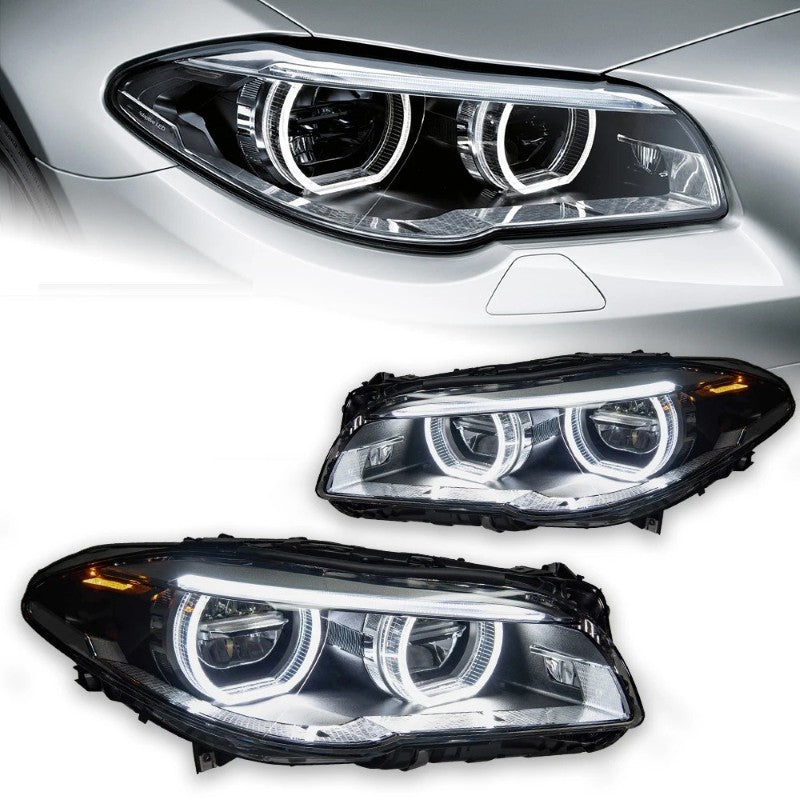 Car Craft Compatible With Bmw 5 Series F10 2010-2013 Car Front Upgraded Head Light Lamp Xenon Headlight Retrofit Upgrade Modified Led Drl Hid Light Lci Led Style - CAR CRAFT INDIA
