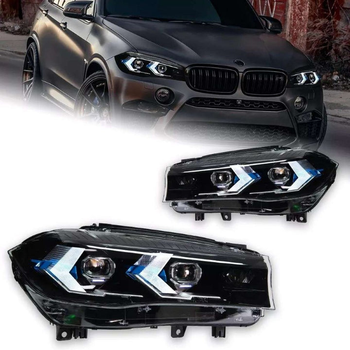 Car Craft Compatible With Bmw 5 X5 F15 2014-2018 Car Front Upgraded Head Light Lamp Xenon Headlight Retrofit Upgrade Modified Led Drl Hid Light G05 Laser Style - CAR CRAFT INDIA