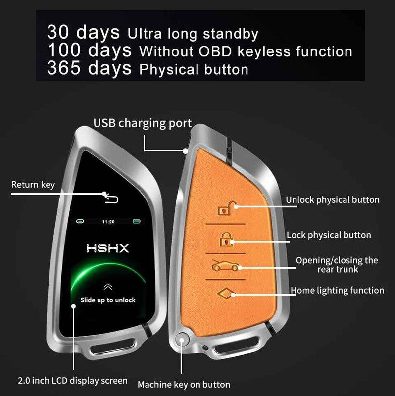 Car Craft Compatible With Audi Bmw Mercedes Jaguar Range Rover Porsche Volkswagen Skoda Volvo Nissan Jeep Maruti Toyota Hyndai Kia Ferrari Lamborghini Mini Cooper Lcd Led Smart Keyless Key Sk06 Black