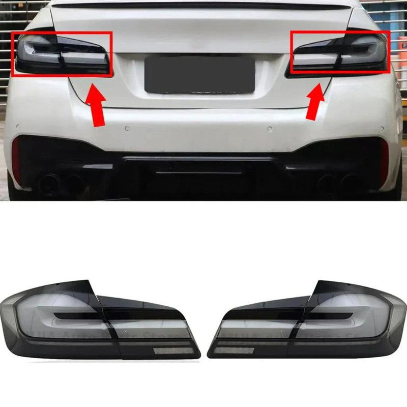 Car Craft Compatible With Bmw 5 Series F10 2010-2017 Car Rear Upgraded Tail Light Lamp Xenon Taillight Retrofit Upgrade Modified Led Drl Hid Laser G30 Style SMOKE CC-9722 - CAR CRAFT INDIA