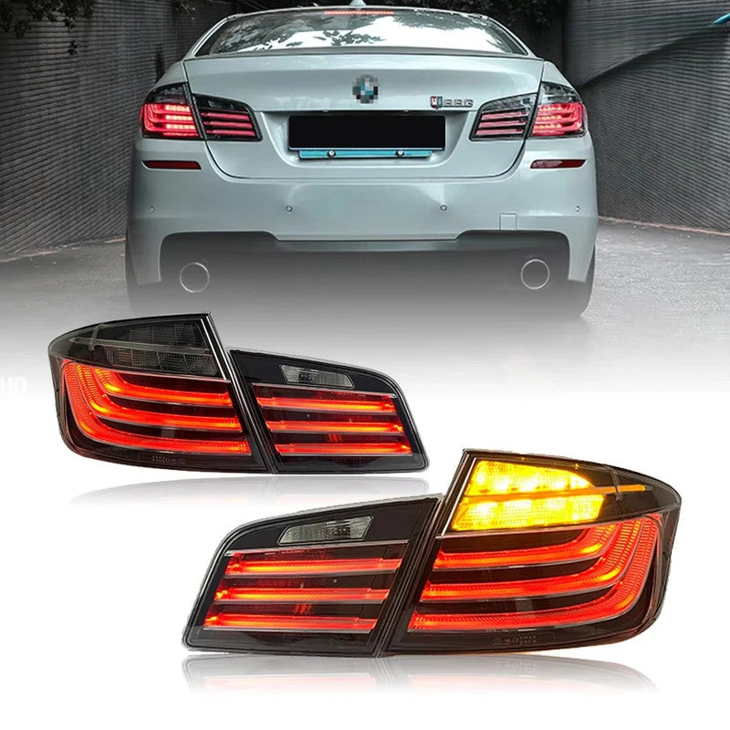 Car Craft Compatible With Bmw 5 Series F10 2010-2017 Car Rear Upgraded Tail Light Lamp Xenon Taillight Retrofit Upgrade Modified Led Drl Hid Light Red Smoke - CAR CRAFT INDIA