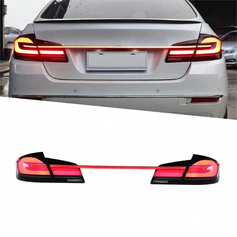 Car Craft Compatible With Bmw 5 Series F10 2010-2017 Car Rear Upgraded Tail Light Lamp Xenon Taillight Retrofit Upgrade Modified Led Drl Hid Light G30 Laser Style With Centre Connecting Bar - CAR CRAFT INDIA