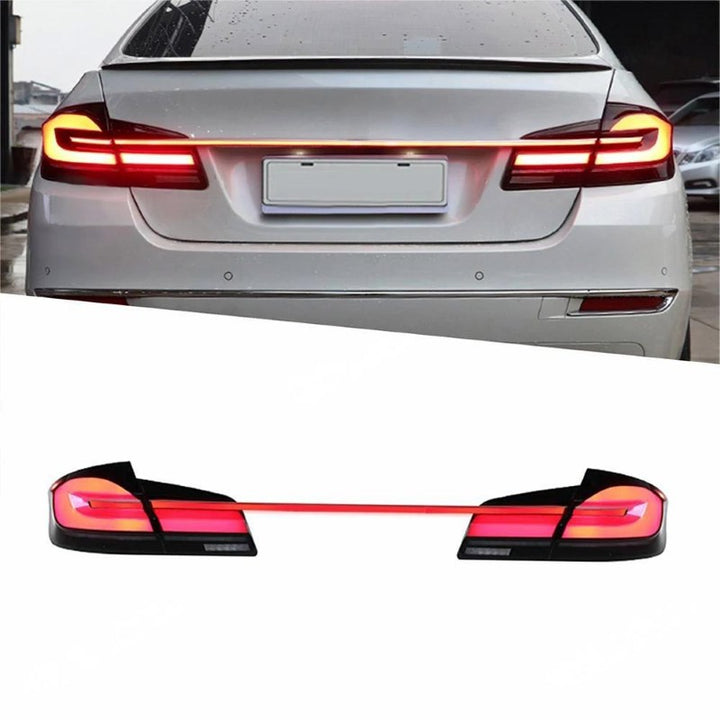 Car Craft Compatible With Bmw 5 Series F10 2010-2017 Car Rear Upgraded Tail Light Lamp Xenon Taillight Retrofit Upgrade Modified Led Drl Hid Light G30 Laser Style With Centre Connecting Bar - CAR CRAFT INDIA