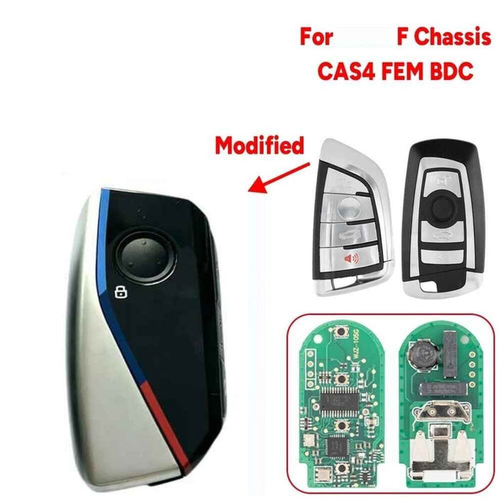 Car Craft Compatible With Bmw 1 2 3 4 5 6 7 X1 X3 X4 X5 X6 X7 Z4 Series Upgrade Key Cover Case To New Style Car Key Cover Shell With Blade 4 Button Bm-ks-63