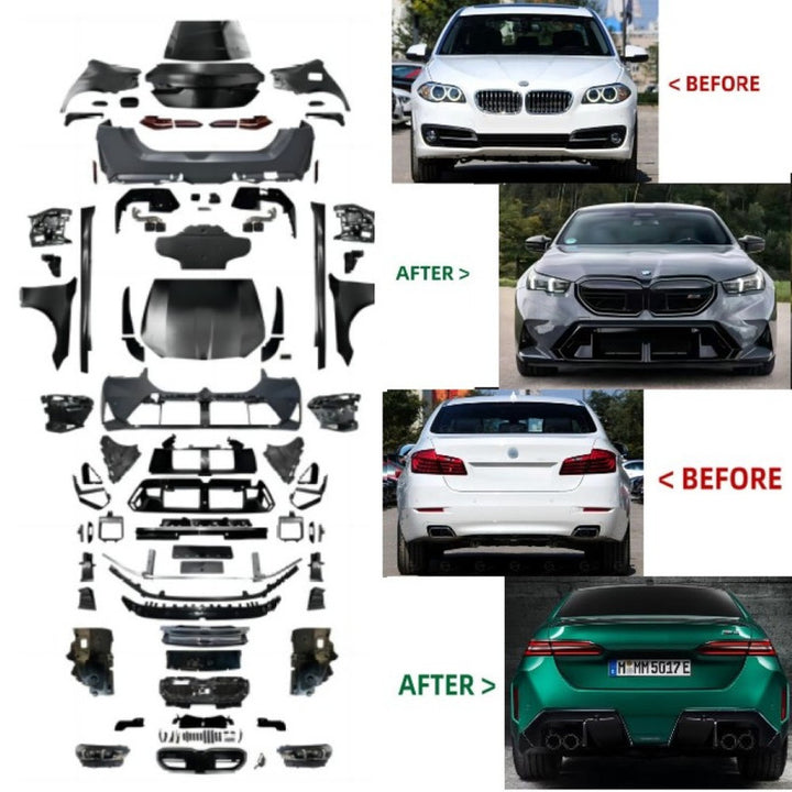 Car Craft Compatible With Bmw 5 Series F10 2010-2017 Upgrade Facelift Conversion Kit To 5 Series G68 M5 M Sport 2024+ Bodykit Bumper Grill Side Skirts Lip Headlight Taillight Trunk Hood Lip