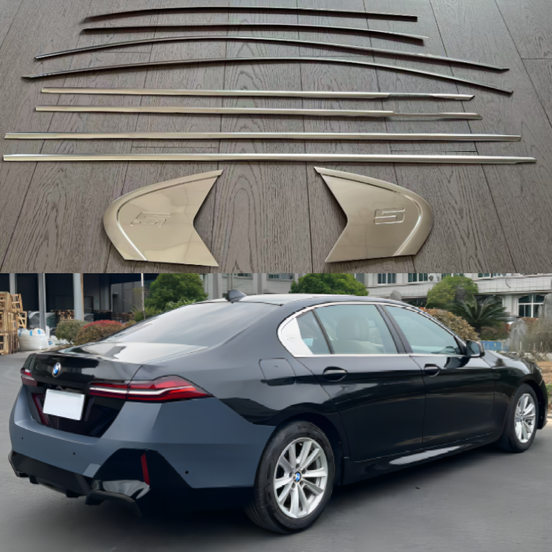 Car Craft Compatible With Bmw 5 Series F10 2010-2017 Side Rear Door Window Garnish Louver Frame Cover Chrome Trim G60 Style Chrome Silver Set G60 Style - CAR CRAFT INDIA