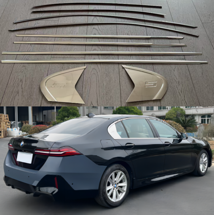 Car Craft Compatible With Bmw 5 Series F10 2010-2017 Side Rear Door Window Garnish Louver Frame Cover Chrome Trim G60 Style Chrome Silver Set G60 Style - CAR CRAFT INDIA