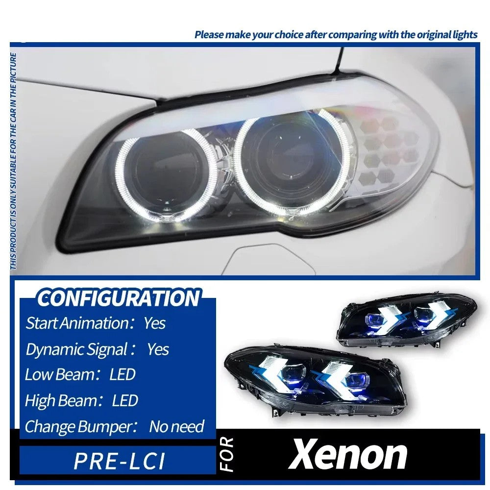 Car Craft Compatible With Bmw 5 Series F10 2010-2014 Car Front Upgraded Head Light Lamp Xenon Headlight Retrofit Upgrade Modified Led Drl Hid G60 Style CC-7947 - CAR CRAFT INDIA