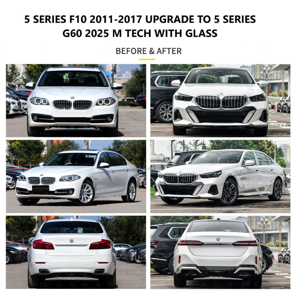 Car Craft Compatible With Bmw 5 Series F10 2014-2017 Lci Upgrade Facelift Convert To 5 Series G60 G68 2024 M Tech M5 Bodykit Headlight Taillight Hood Bumper Glass Fender CC-5650 - CAR CRAFT INDIA