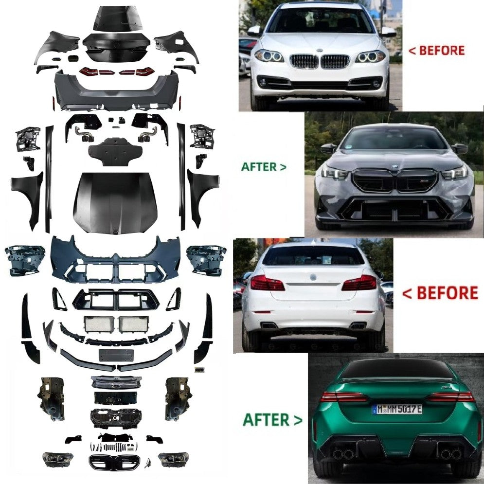 Car Craft Compatible With Bmw 5 Series F10 2010-2017 Upgrade Facelift Conversion Kit To 5 Series G68 M5 M Sport 2024+ Bodykit Bumper Grill Side Skirts Lip Headlight Taillight Trunk Hood Lip CC-9610 - CAR CRAFT INDIA