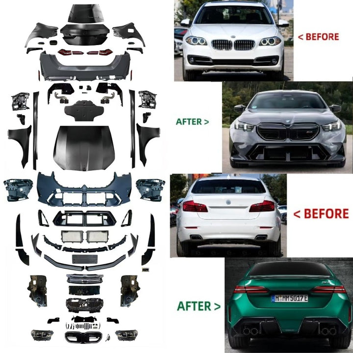 Car Craft Compatible With Bmw 5 Series F10 2010-2017 Upgrade Facelift Conversion Kit To 5 Series G68 M5 M Sport 2024+ Bodykit Bumper Grill Side Skirts Lip Headlight Taillight Trunk Hood Lip CC-9610 - CAR CRAFT INDIA
