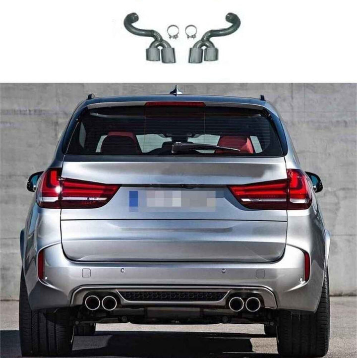 Car Craft Compatible With Bmw X5 F15 2013-2018 Exhaust Tips Tail Pipe Midpipe Muffler With Clamp Gc