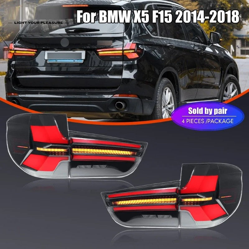Car Craft Compatible With Bmw 5 X5 F15 2014-2018 Car Rear Upgraded Tail Light Lamp Xenon Taillight Retrofit Upgrade Modified Led Drl Hid Light G05 Style Red - CAR CRAFT INDIA