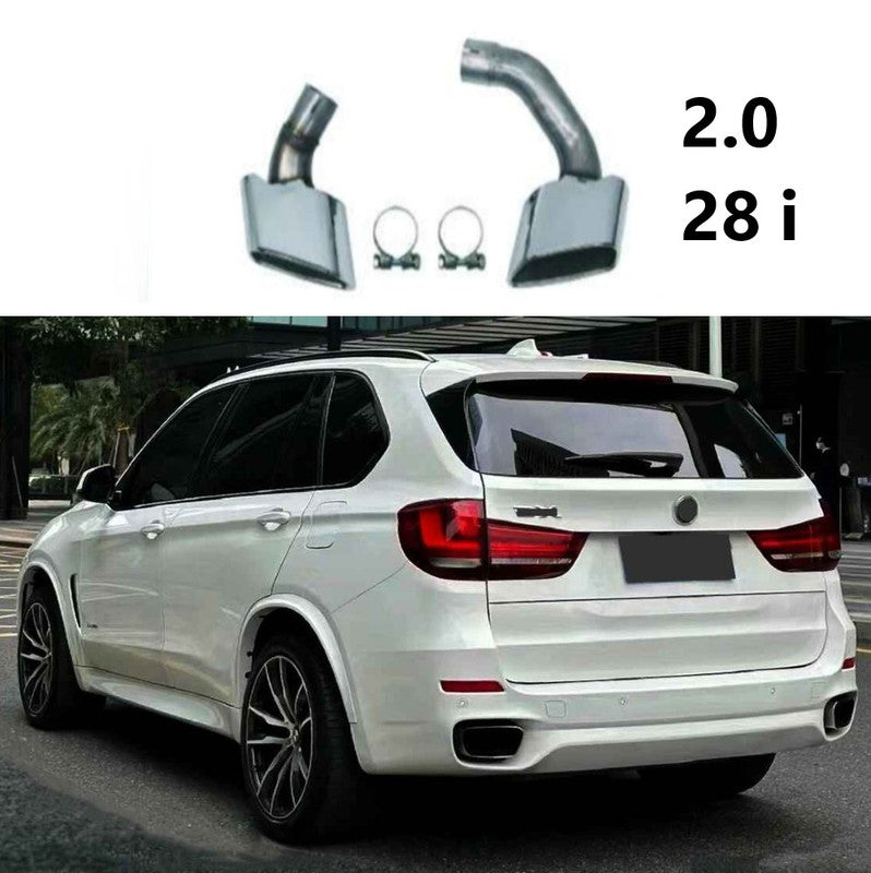 Car Craft Compatible With Bmw X5 F15 2014-2019 Exhaust Tips Tail Pipe Midpipe Muffler With Clamp 28i 2.0 Gc
