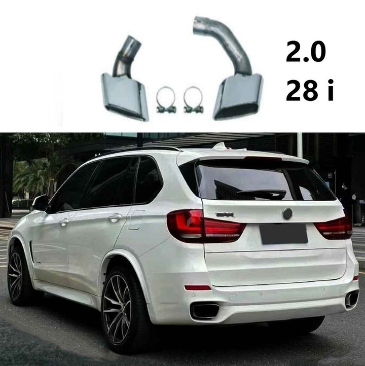 Car Craft Compatible With Bmw X5 F15 2014-2019 Exhaust Tips Tail Pipe Midpipe Muffler With Clamp 28i 2.0 Gc