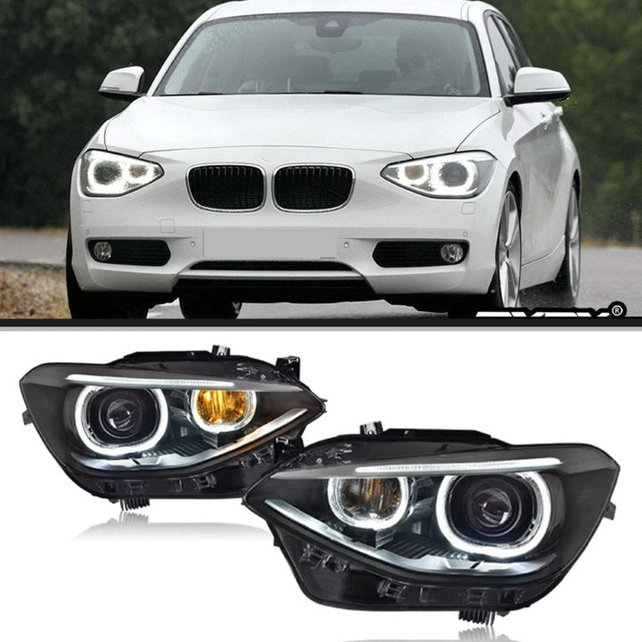 Car Craft Compatible With Bmw 1 Series F20 2011-2014 Car Front Upgraded Head Light Lamp Xenon Headlight Retrofit Upgrade Modified Led Drl Hid Led Lci Style For Helogen Car
