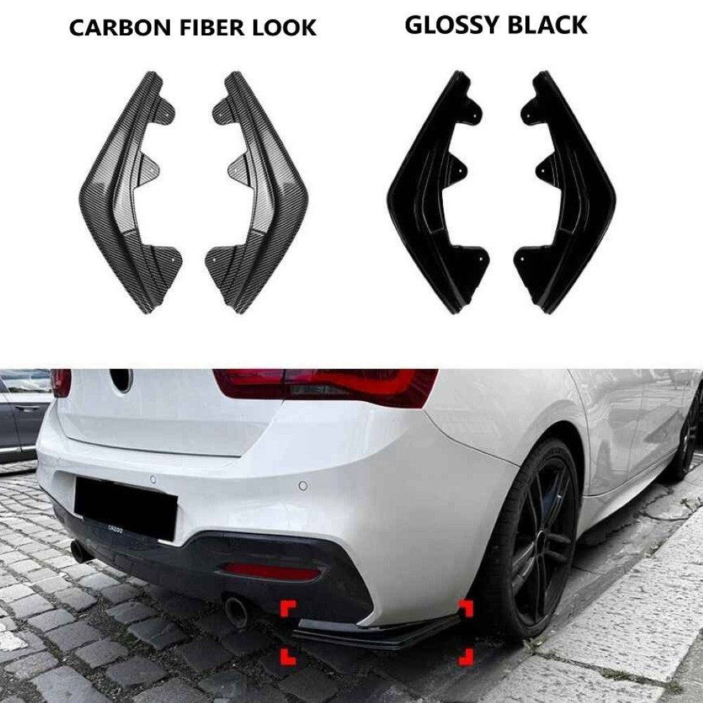 Car Craft Compatible With Bmw 1 Series F20 Lci 2015-2019 M Sport Rear After Bumper Lip Splitter Skirts Zst-1130 Cf Carbon Fiber Look