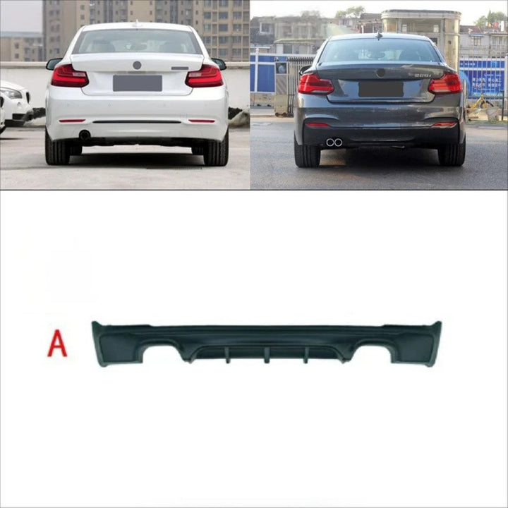 Car Craft Compatible With Bmw 2 Series F22 2014-2019 Upgraded Facelift Convert To M Sport M Tech Mt Bodykit Rear Bumper Lip Skirt Trim Diffuser A Gc F22/23-016 Usa A