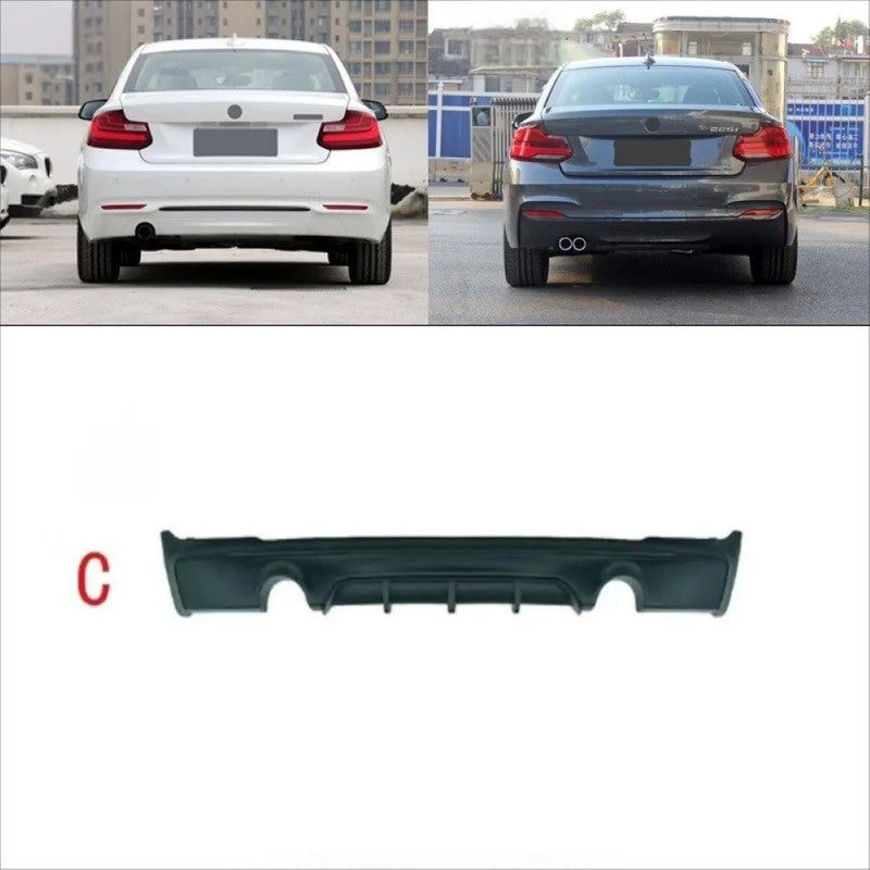 Car Craft Compatible With Bmw 2 Series F22 2014-2019 Upgraded Facelift Convert To M Sport M Tech Mt Bodykit Rear Bumper Lip Skirt Trim Diffuser C Gc F22/23-016 Usa C