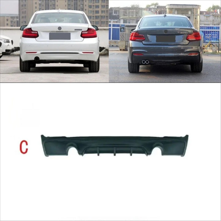 Car Craft Compatible With Bmw 2 Series F22 2014-2019 Upgraded Facelift Convert To M Sport M Tech Mt Bodykit Rear Bumper Lip Skirt Trim Diffuser C Gc F22/23-016 Usa C