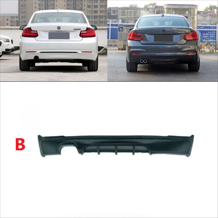 Car Craft Compatible With Bmw 2 Series F22 2014-2019 Upgraded Facelift Convert To M Sport M Tech Mt Bodykit Rear Bumper Lip Skirt Trim Diffuser B Gc F22/23-016 Usa B