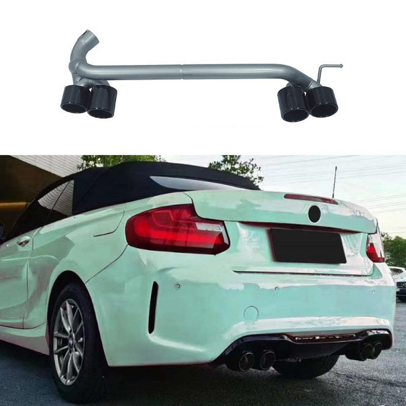 Car Craft Compatible With Bmw F87 M2 F20 1 Series 2 Series F22 2014-2019 Upgraded Facelift Convert To M Sport M2cs Bodykit Rear Bumper Exhaust Pipe Tip Carbon Fiber Look Gc F22/23-007 Usa