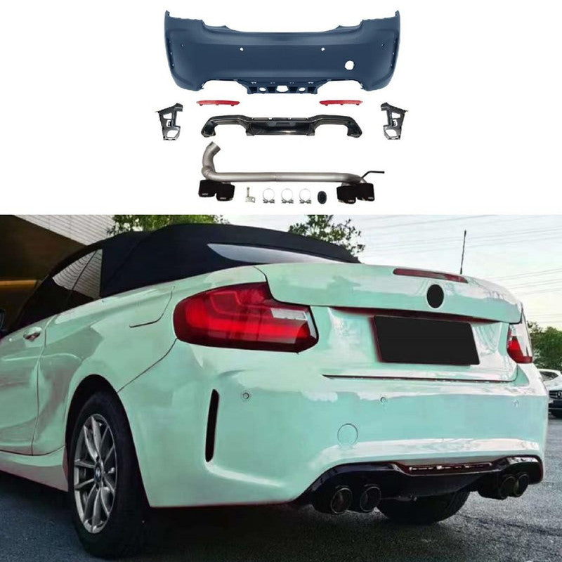 Car Craft Compatible With Bmw 2 Series F22 2014-2019 Upgraded Facelift Convert To M Sport M2cs Bodykit Rear Bumper Grill Skirt Trim Diffuser Gc F22/23-002 Usa