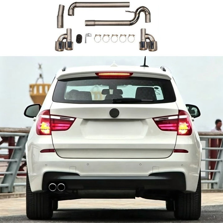 Car Craft Compatible With Bmw X3 Lci F25 2014-2017 Upgrade Convert To M Sport M Performance Mt M Tech X3m Exhaust Tip Pipe Gc F25 013 H Style Dual 00-00
