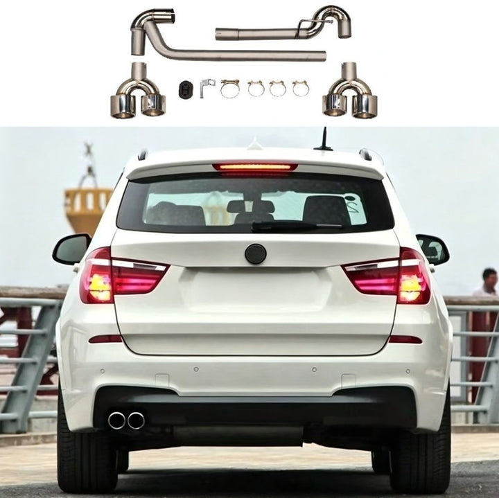 Car Craft Compatible With Bmw X3 Lci F25 2014-2017 Upgrade Convert To M Sport M Performance Mt M Tech X3m Exhaust Tip Pipe Gc F25 012 H Style Single 0-0