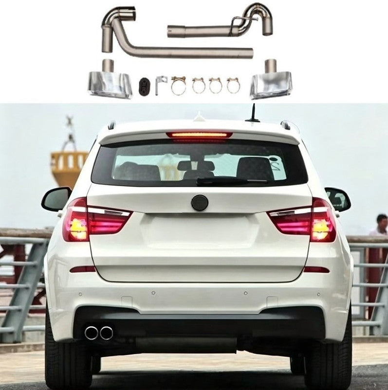 Car Craft Compatible With Bmw X3 Lci F25 2014-2017 Upgrade Convert To M Sport M Performance Mt M Tech X3m Exhaust Tip Pipe Gc F25 014 Square Style Single 0-0