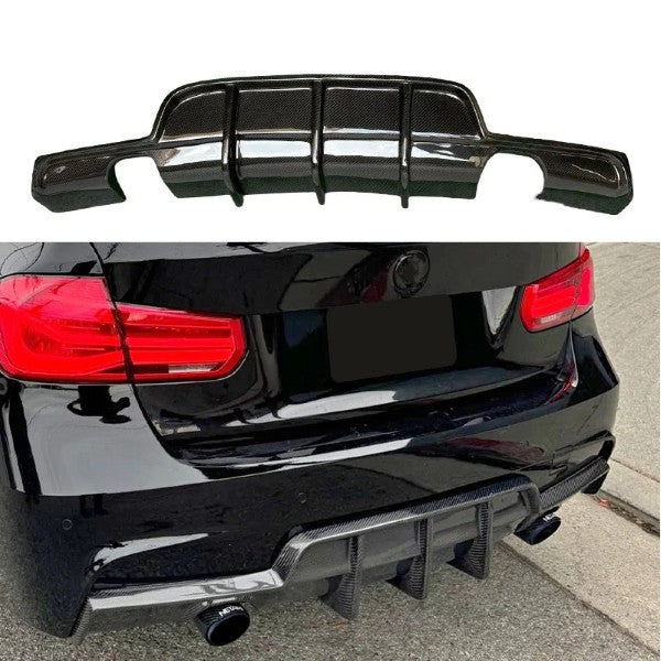 Car Craft Compatible With Bmw 3 Series F30 F80 2012-2018 M3 M4 Rear After Bumper Lip Splitter Skirts Diffuser Real Carbon Fiber - CAR CRAFT INDIA