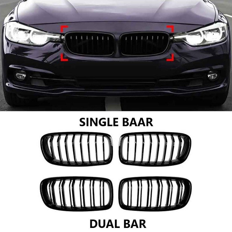 Car Craft Compatible With Bmw 3 Series F30 F80 2012-2018 M3 M4 Front Bumper Show Mesh Grill Single Line Bar Zst-1329 Single Glossy Black - CAR CRAFT INDIA