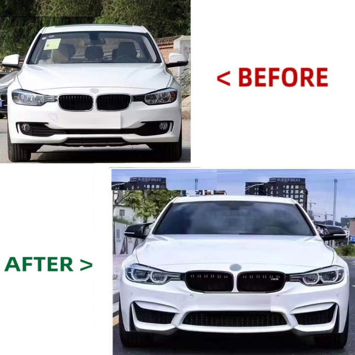 Car Craft Compatible With Bmw 3 Series F30 2012-2018 Upgrade Convert To M Sport M3 Bodykit Front Rear Bumper Hood Bonnet Grill Mirror Cover Spoiler Splitter Diffuser Front Rear Lip Fender Side Skirts - CAR CRAFT INDIA