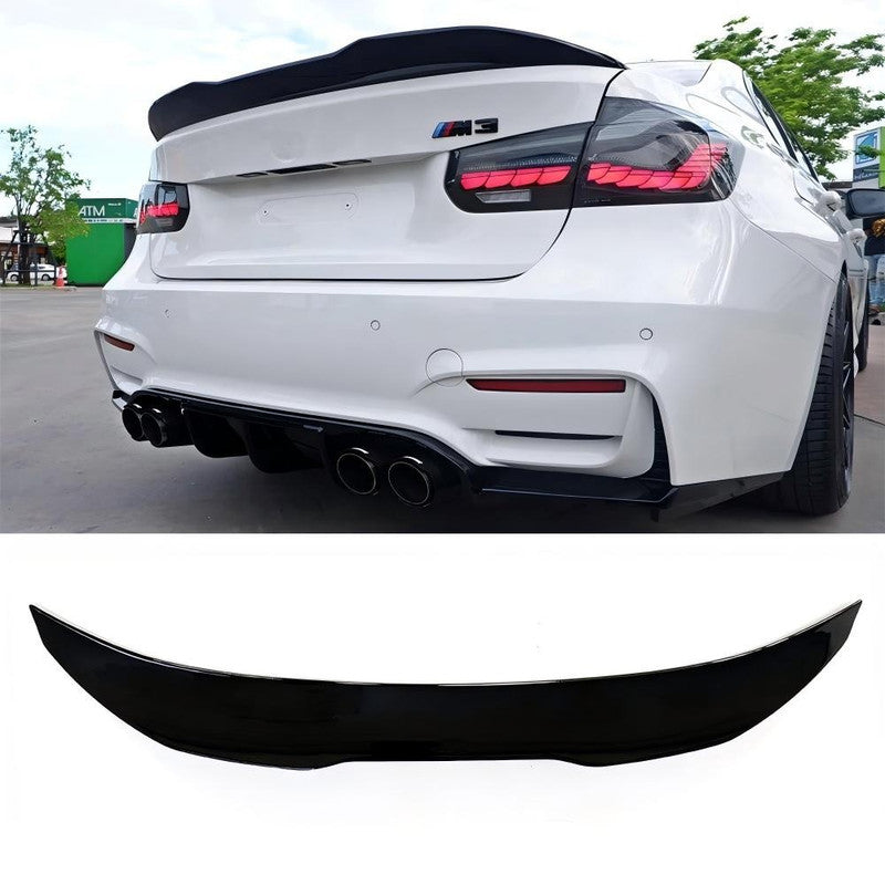 Car Craft Compatible With Bmw 3 Series F30 F80 2012-2018 M3 M4 M Sport M Performance Rear Trunk Wing Lip Boot Ducktail Spoiler Psm Style Gc F30/35-048/049 Glossy Black