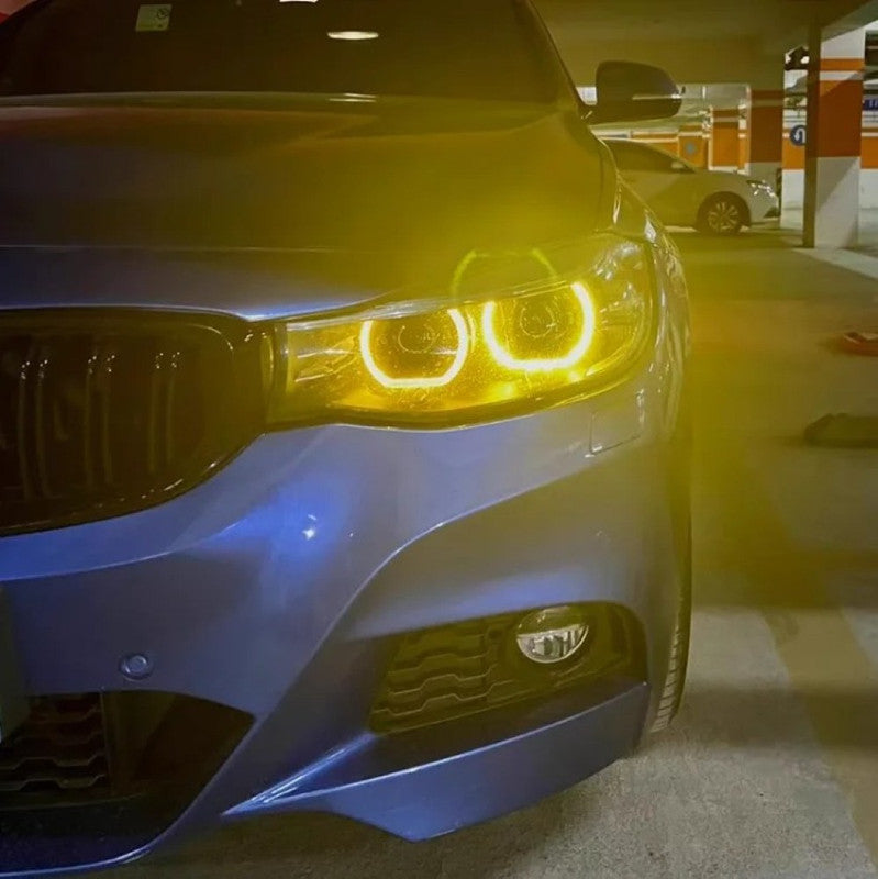 Car Craft Compatible With Bmw 3 Series Gt F34 2012-2015 Led Style Headlight Drl Daytime Running Light Angel Eye Led Module Yellow Chip Color Csl Style Europe - CAR CRAFT INDIA