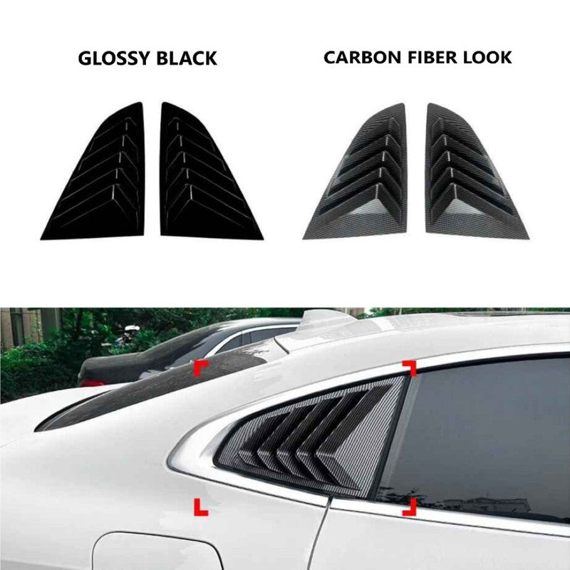 Car Craft Compatible With Bmw 2 Series F44 2020-2023 Car Rear Window Louvers Sticker Triangle Window Shade Shutter Side Vent Spoiler Zst-1208 Gb Glossy Black - CAR CRAFT INDIA