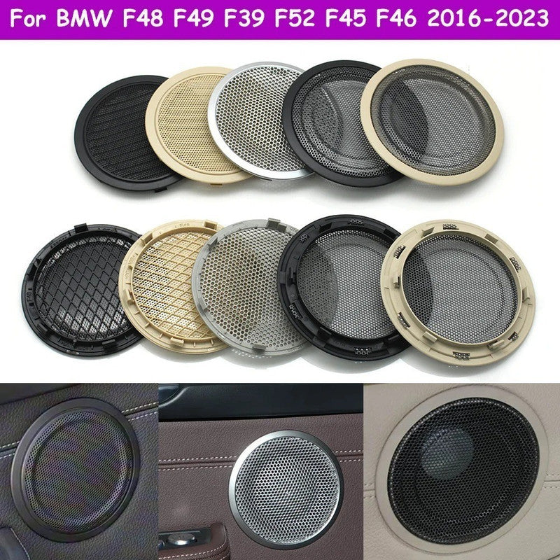 Car Craft Compatible With Bmw 1 Series F52 2016-2023 2 Series F45 F46 2014-2022 X1 F48 F49 2016-2022 X2 F39 2018-2022 Car Interior Door Loudspeaker Speaker Grill Cover B Silver 51419874019 CC-9691