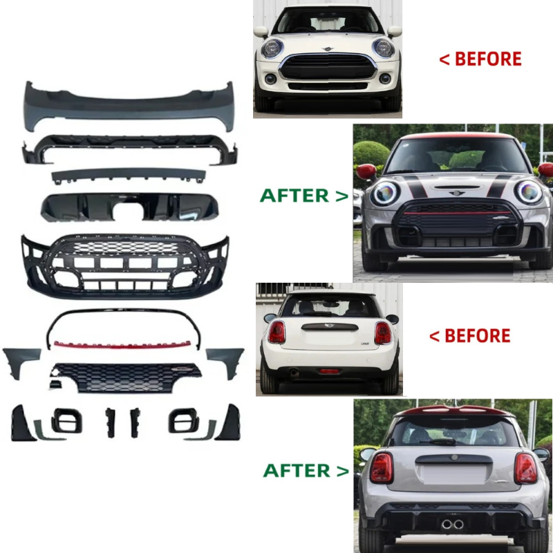 Car Craft Compatible With Bmw Mini Cooper F55 2021-2025 Upgrade Convert To Jcw Bodykit Front Rear Bumper Side Skirts Splitter Lip Grill 4 Door Car Kt-mini-023 - CAR CRAFT INDIA